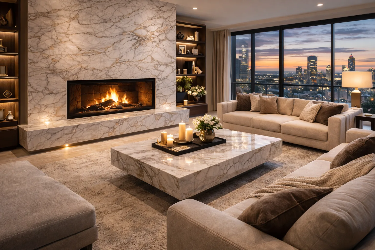 Marble Countertops with Timeless Architectural Character
