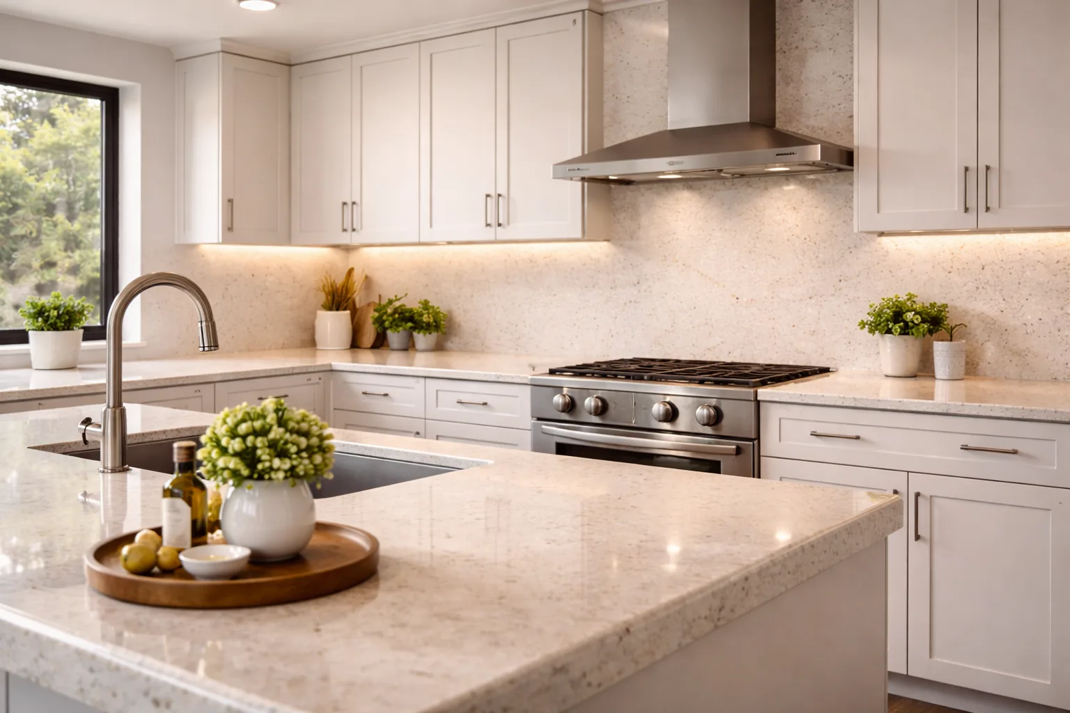 Full-Height Backsplashes project by Planet Granite