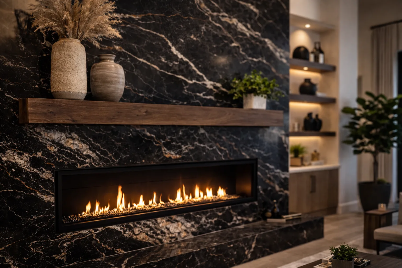 Stone fireplace project